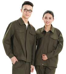 洪瑞系列 [ HR-815款 ] 軍綠純棉紗卡茄克 工作服款式